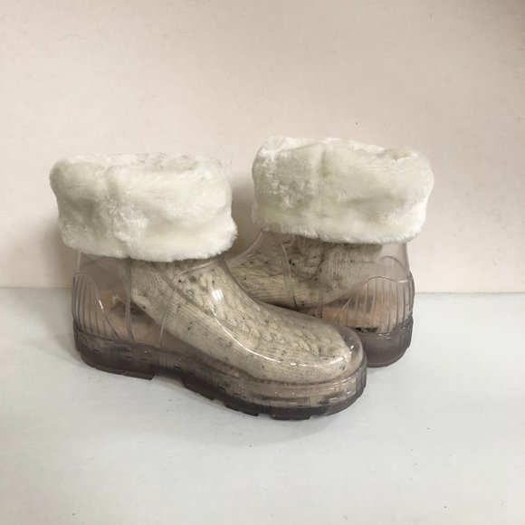 UGG DRIZLITA CLEAR NATURAL WATERPROOF RUBBER RAIN BOOTS - Picture 3 of 7